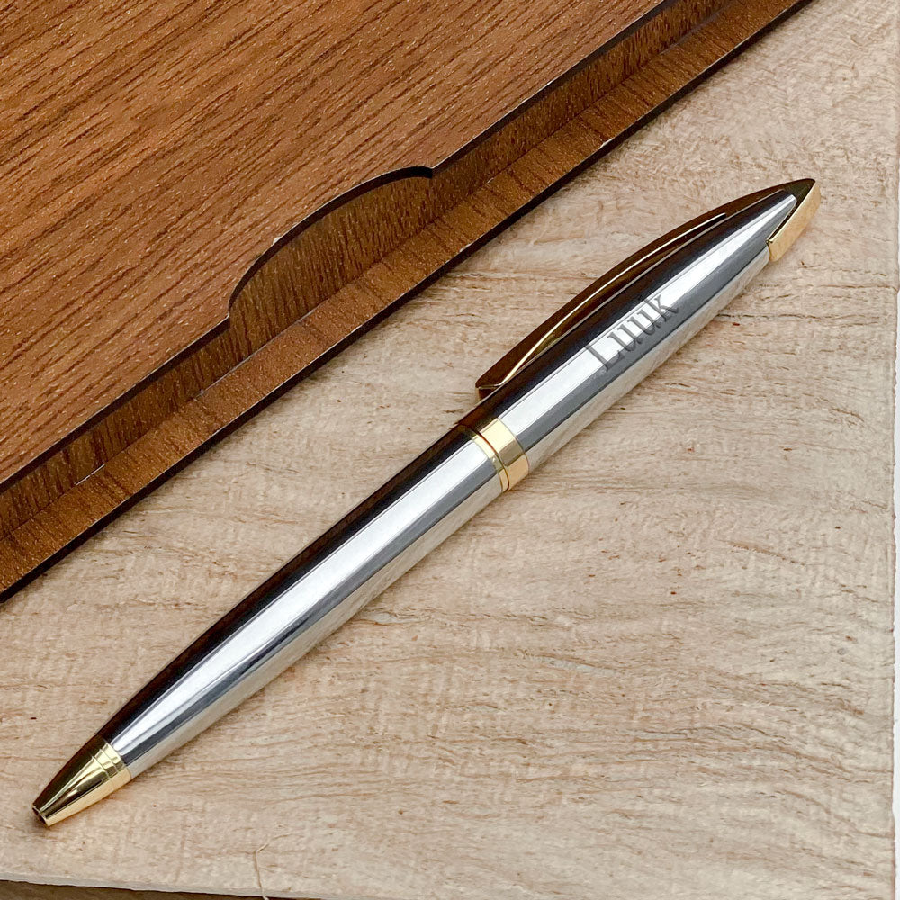 Ensemble de stylos personnalisés - Ensemble d'écriture avec boîte en bois gravée BLP2158
