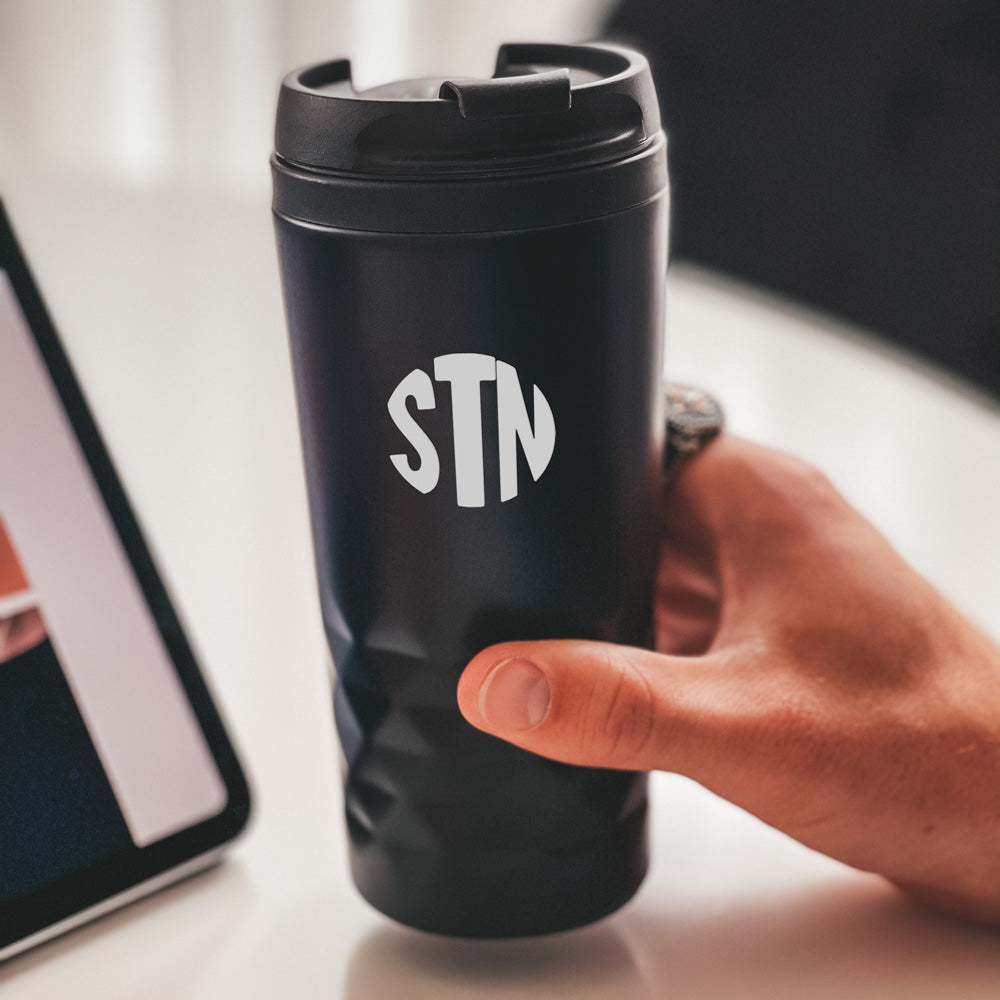 Tasse thermos graphique avec texte 1