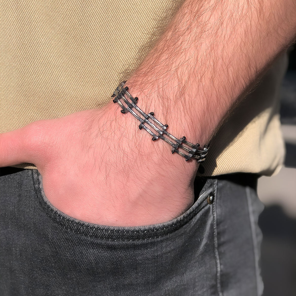 by LYDIAN Bracelet Homme Argent 925 ARLB-05
