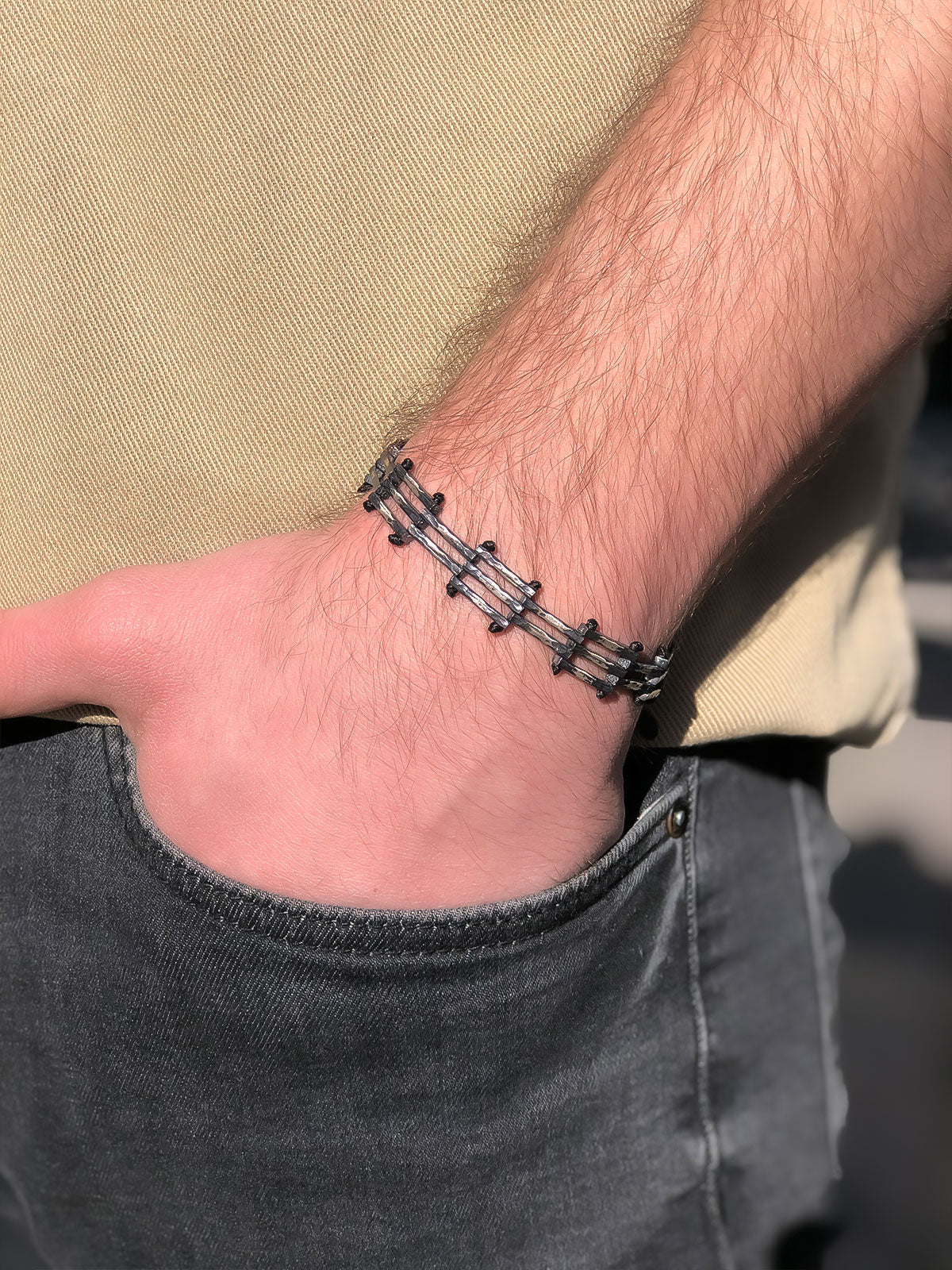 by LYDIAN Bracelet Homme Argent 925 ARLB-05