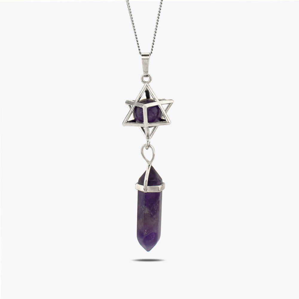 Pendentif améthyste avec chaîne