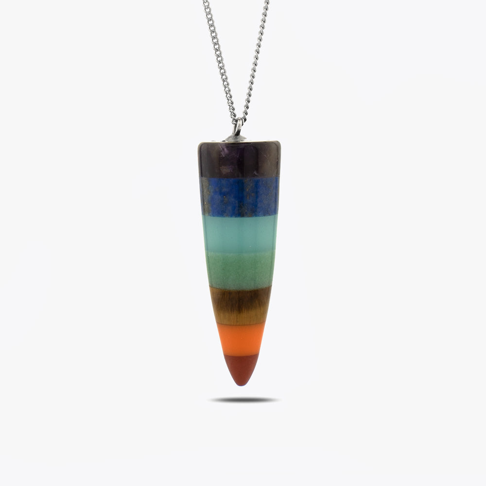 Pendentif 7 chakras avec chaîne