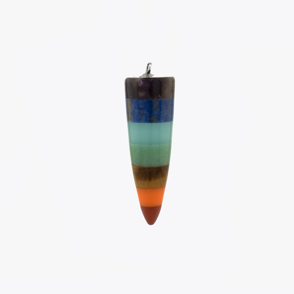 Pendentif 7 chakras avec chaîne