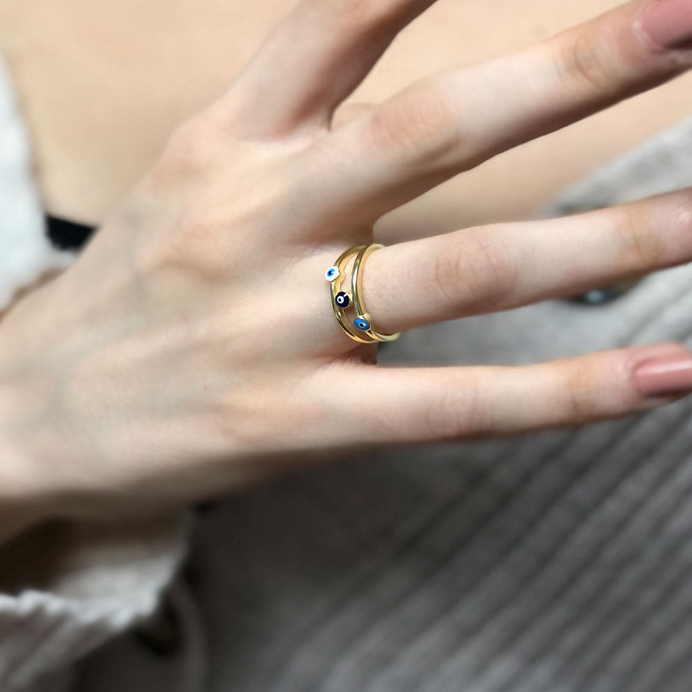 Bague en argent mauvais œil BLAR004