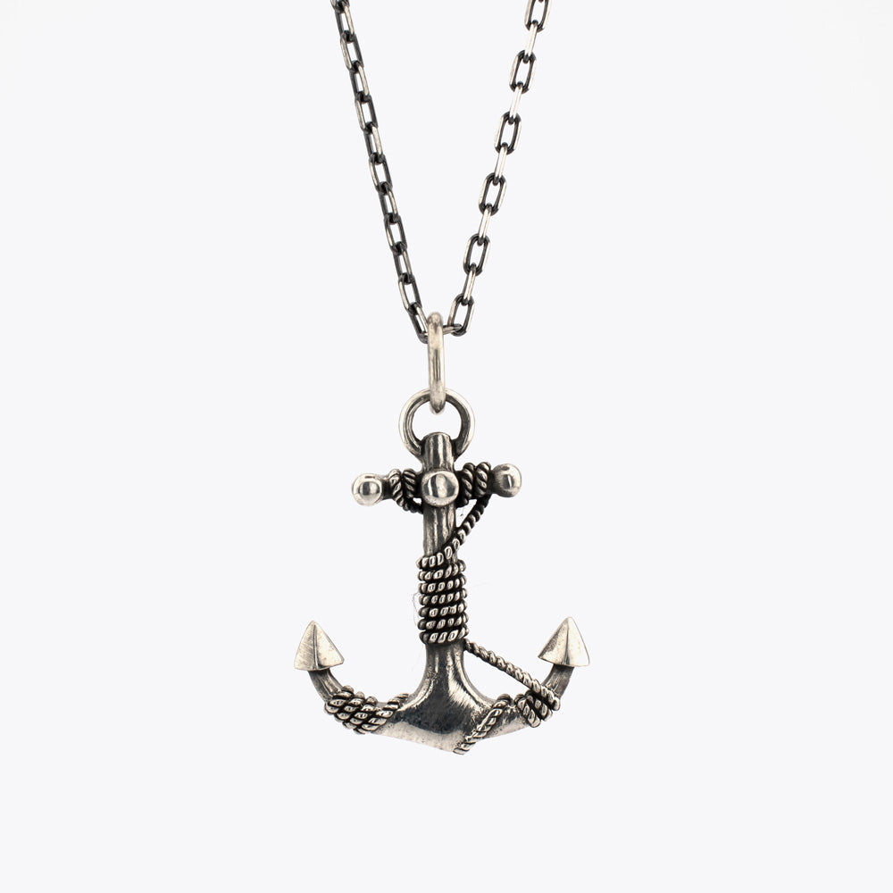 Collier en argent avec ancre BLAR0110