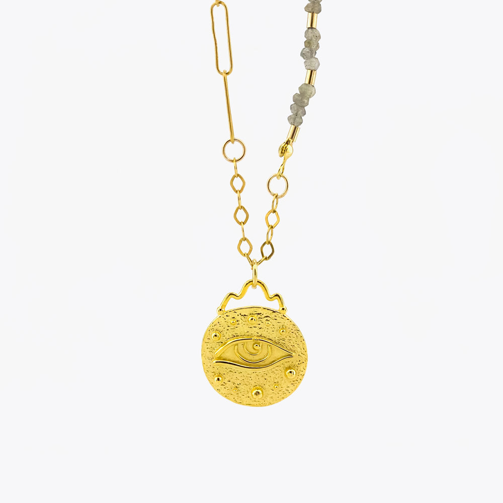 Collier Pierre Naturelle Avec Oeil