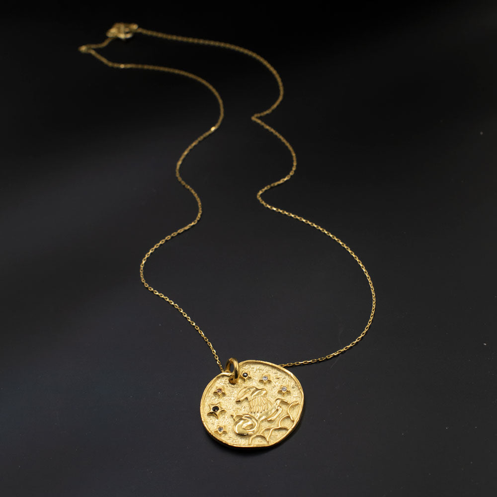 Pendentif signe du zodiaque Bélier avec chaîne BLAR036