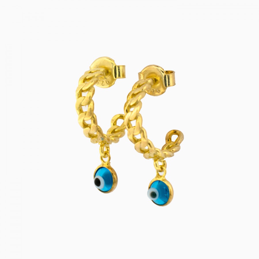 Boucles D'oreilles Evil Eye En Argent BLAR085