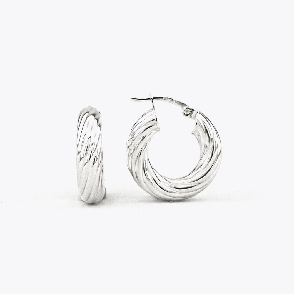 Boucles d'oreilles créoles en argent 925 - 19 mm BLARW004