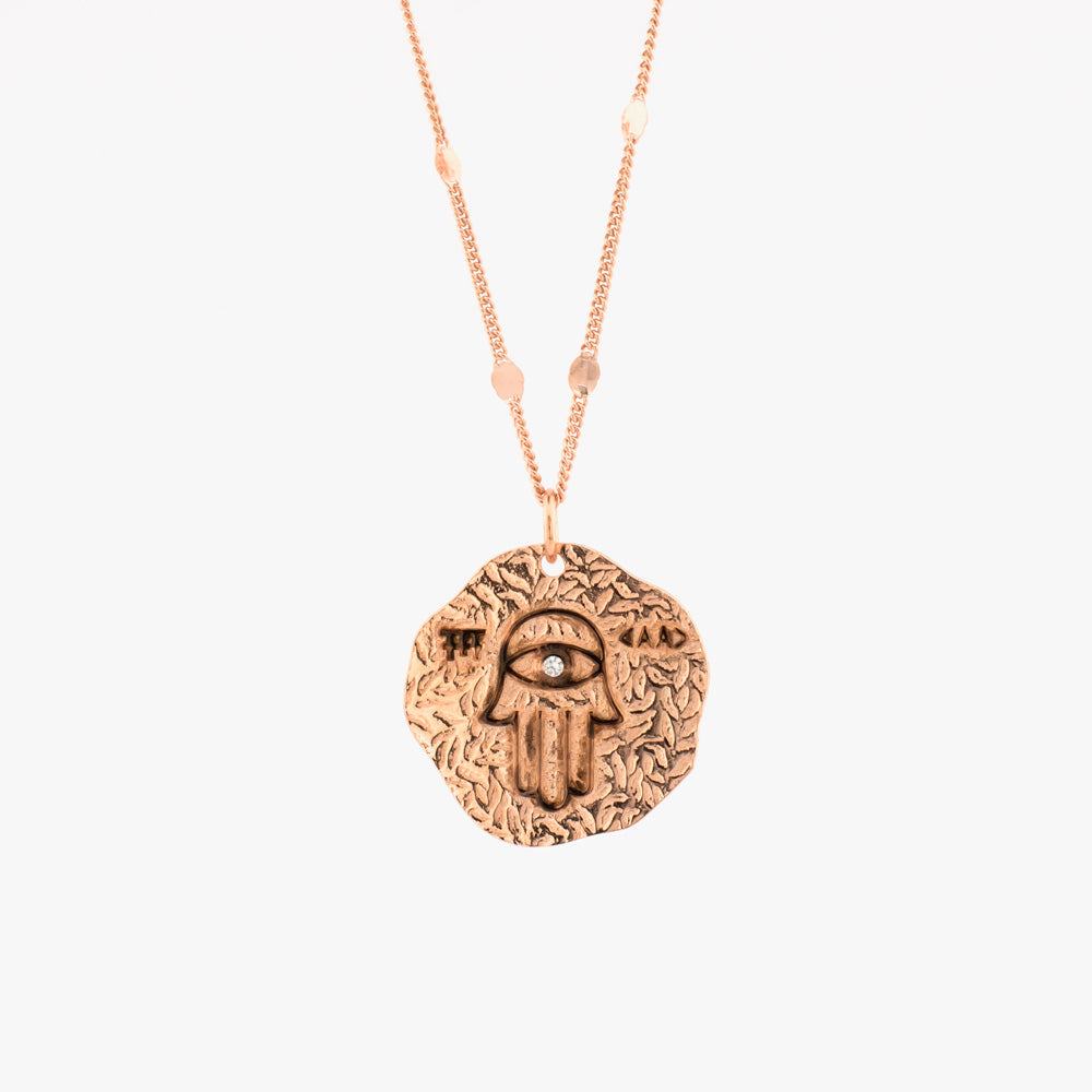 Collier Médaillon Main Hamsa Avec Pendentif