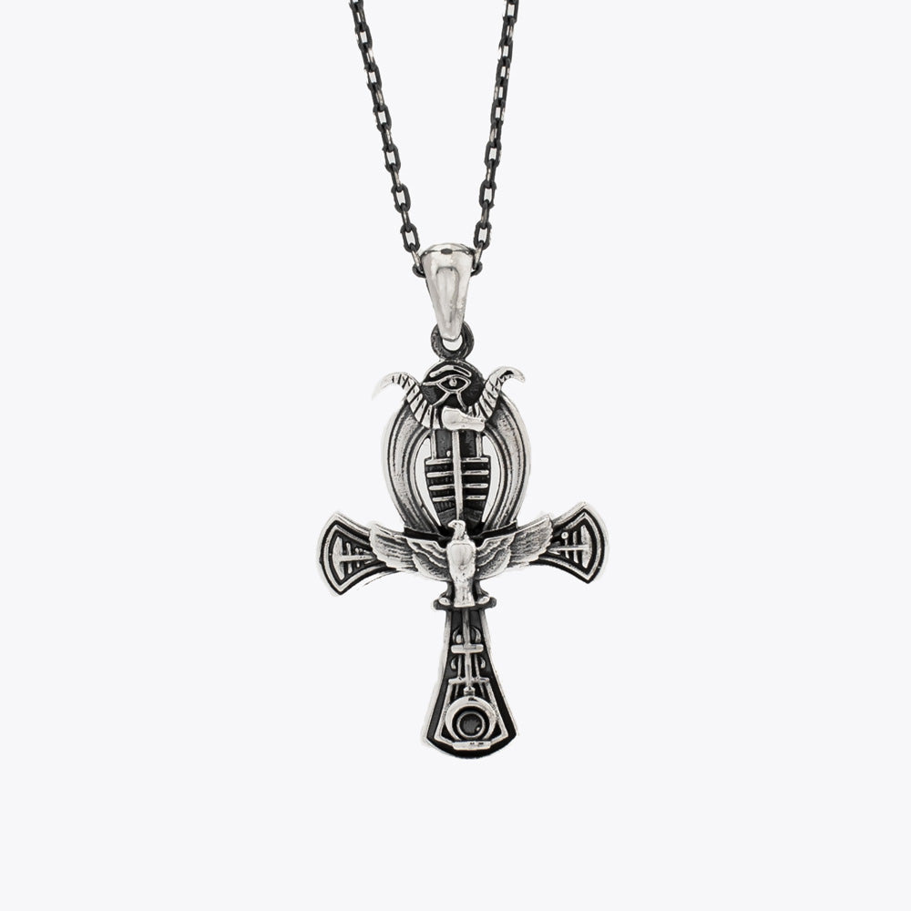 Pendentif collier en argent fait main Ankh égyptien BLARY0122