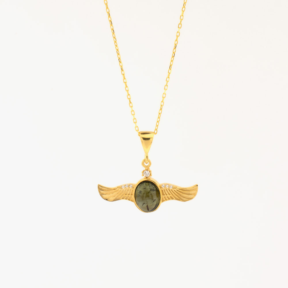 Collier ailes d'ange avec pierre