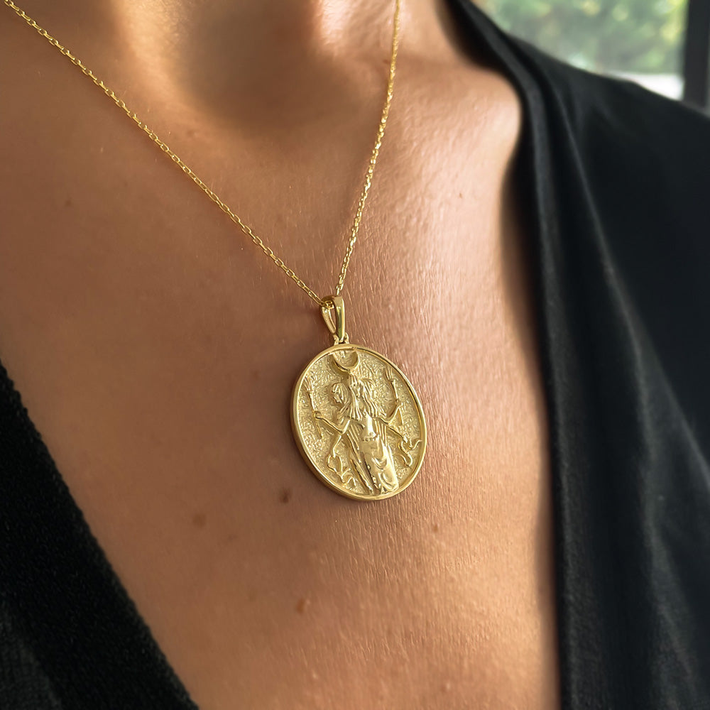 Médaillon Déesse de la Lune - Collier Pendentif
