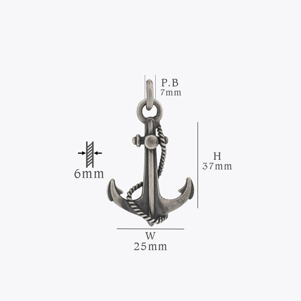 Collier en argent avec ancre BLARY071