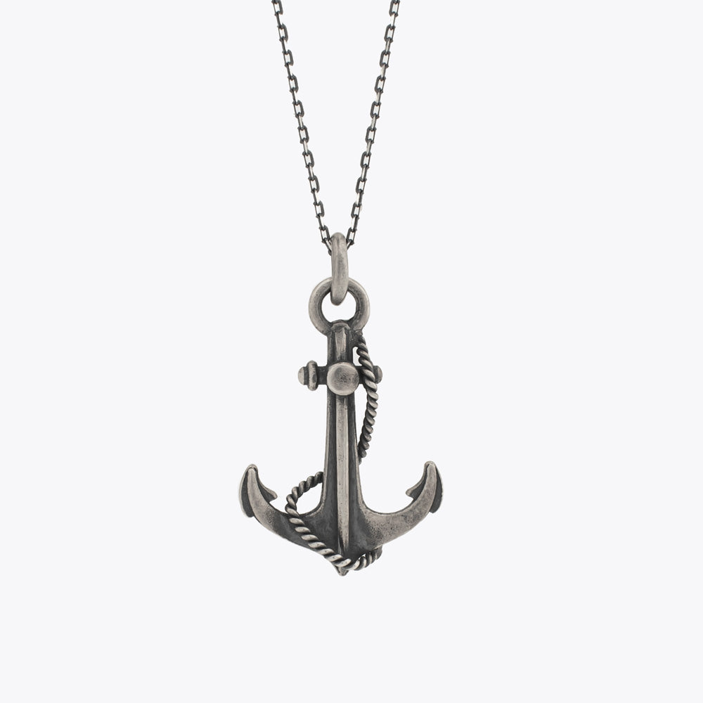 Collier en argent avec ancre BLARY071