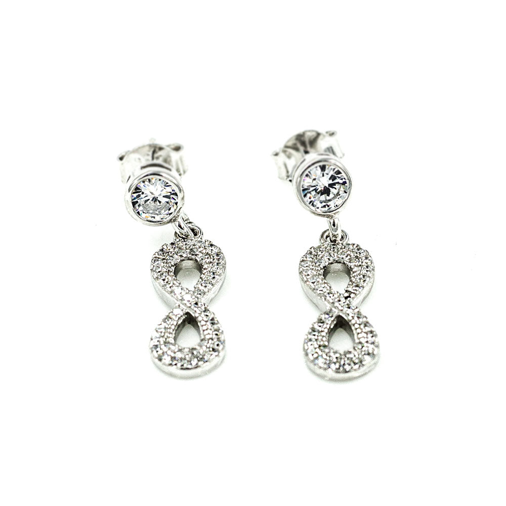 Boucles d'oreilles Infinity Silver avec zircone BLDS050-K