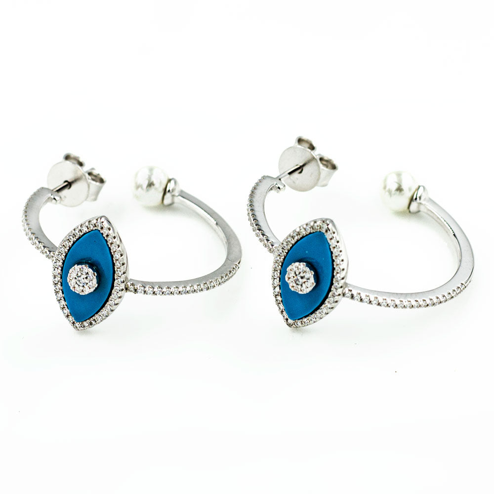 Boucles d'oreilles oeil argent BLDS058