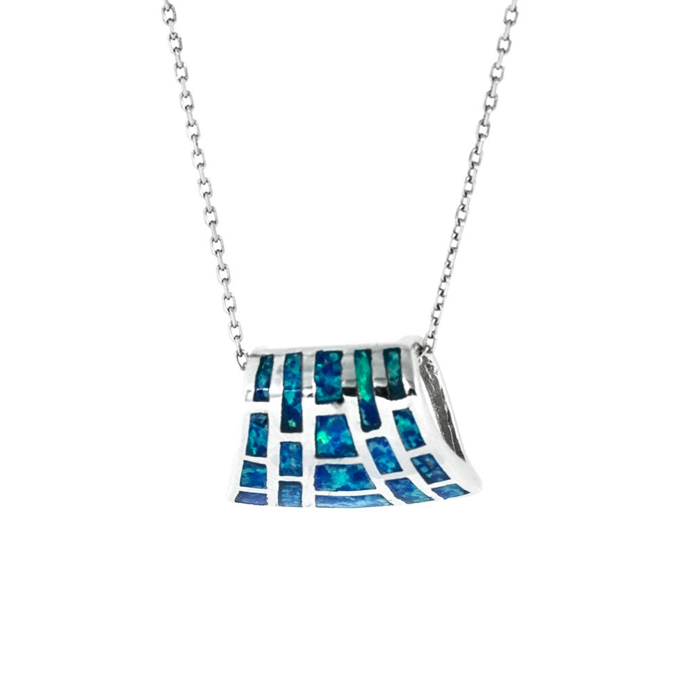 Collier en Argent avec Opale Bleue BLDS068