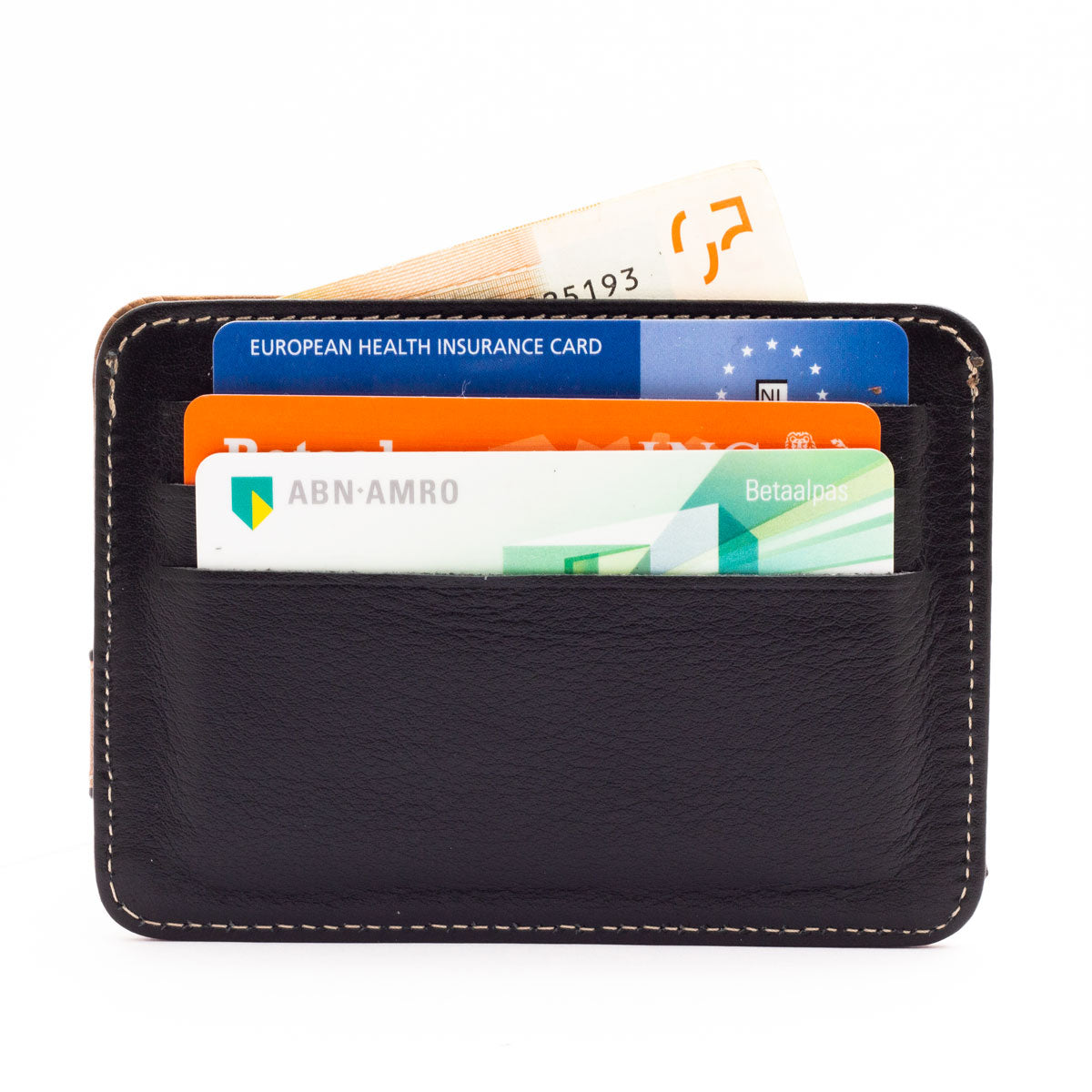 Portefeuille en cuir noir avec nom 040-04