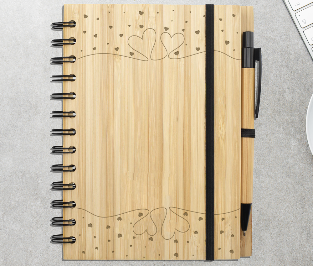 Carnet de gravure en bambou A5 et stylo