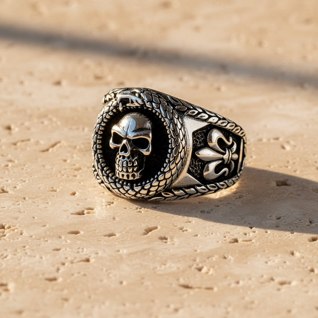 Bague pour homme avec tête de mort fantôme BLTH418