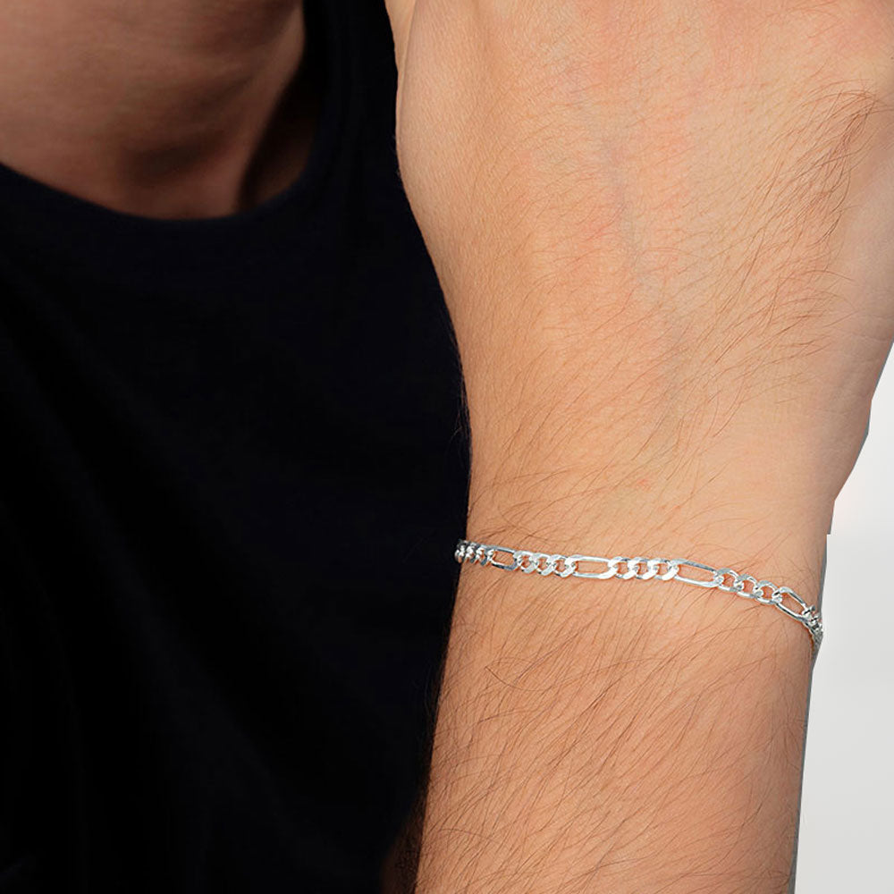 Bracelet Chaîne Figaro Argent 925 4mm BLVB001