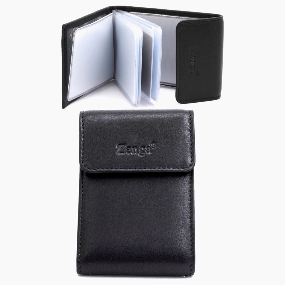 Porte-cartes en cuir noir 027-1