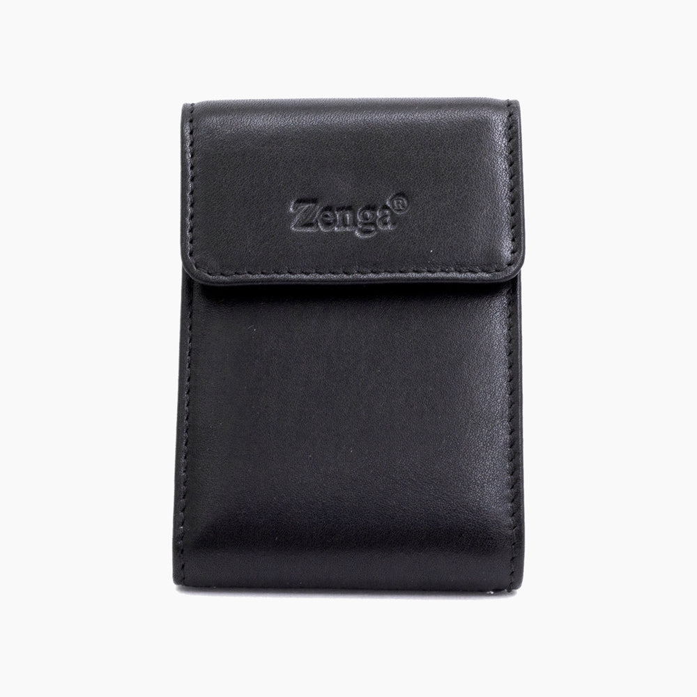 Porte-cartes en cuir noir 027-1