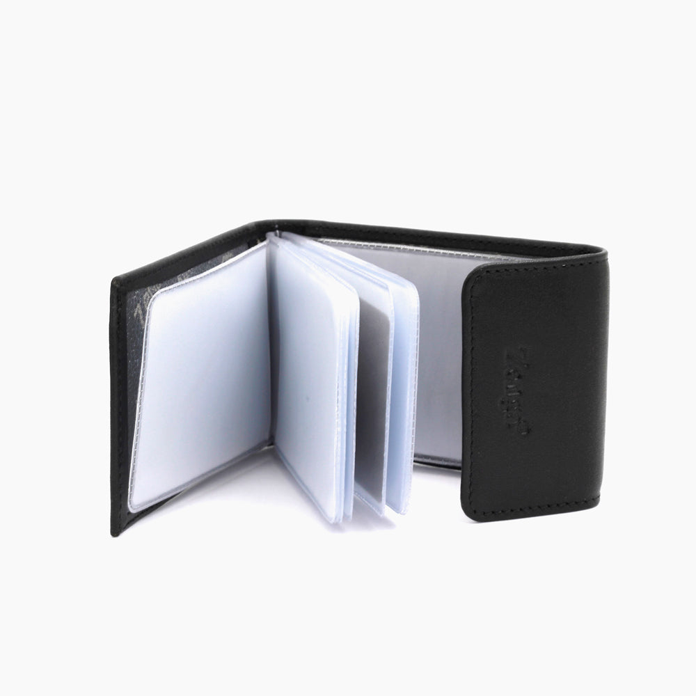 Porte-cartes en cuir noir 027-1