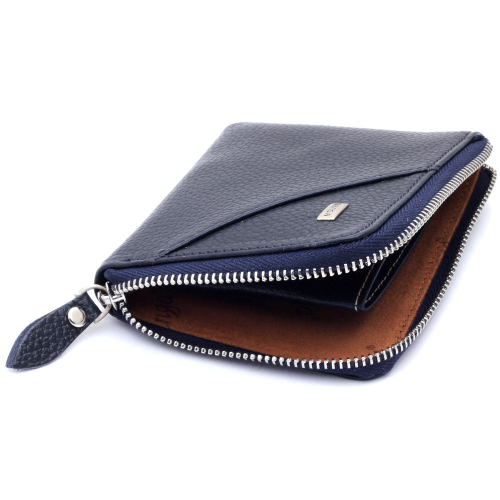 Portefeuille en cuir bleu BLW286B