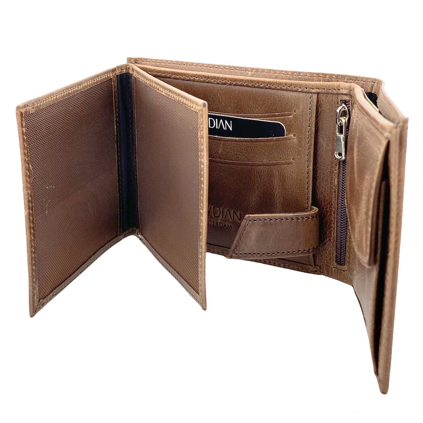Portefeuille en cuir marron BLW050-GK