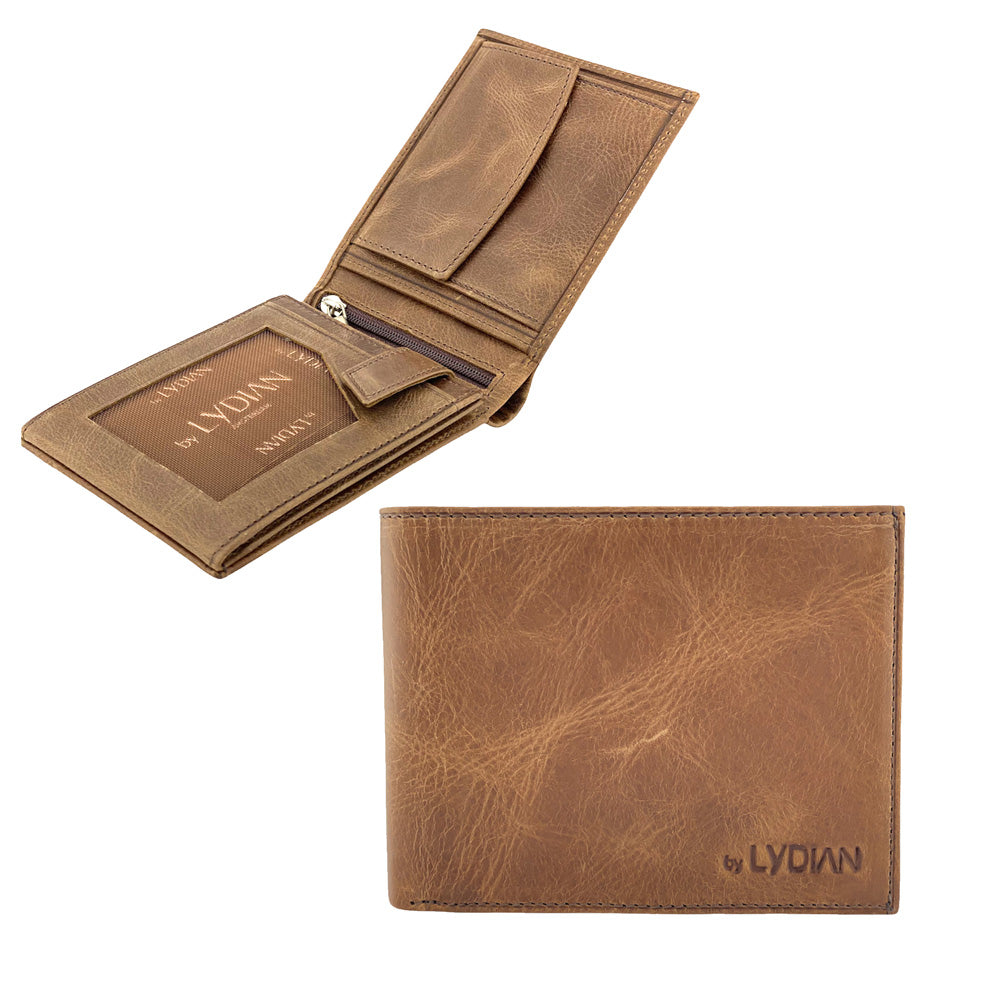 Portefeuille en cuir marron BLW050-GK