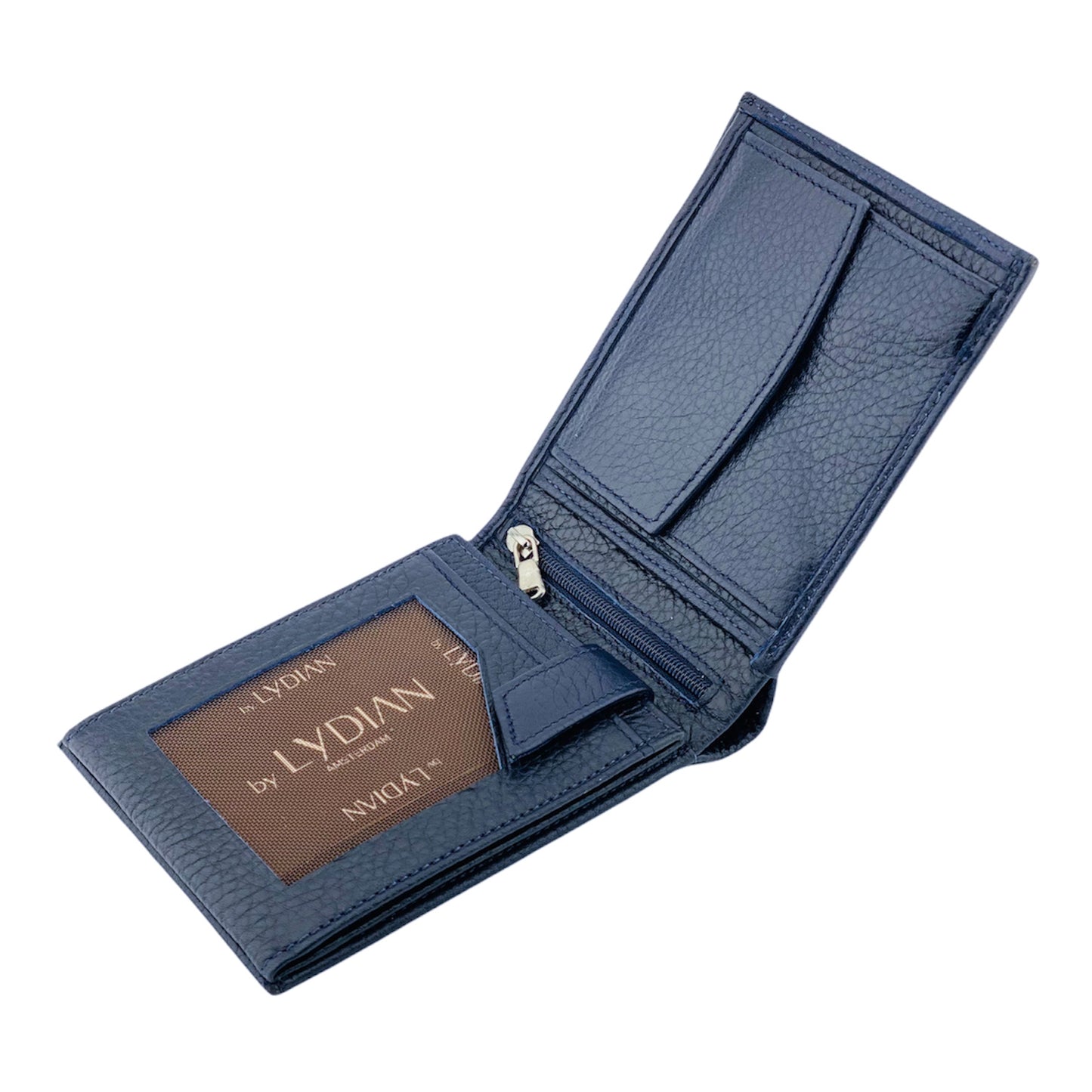 Portefeuille en cuir bleu foncé BLW050-L
