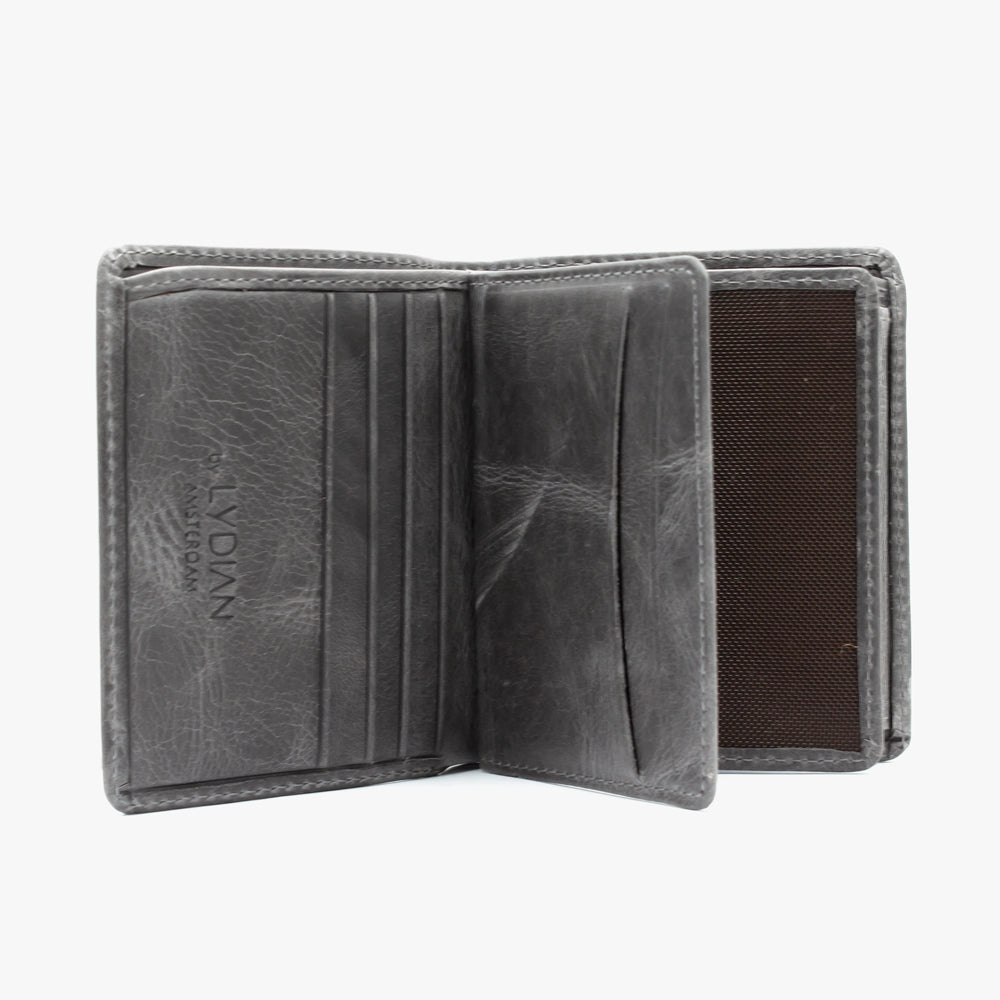 Portefeuille en cuir gris BLW703-G