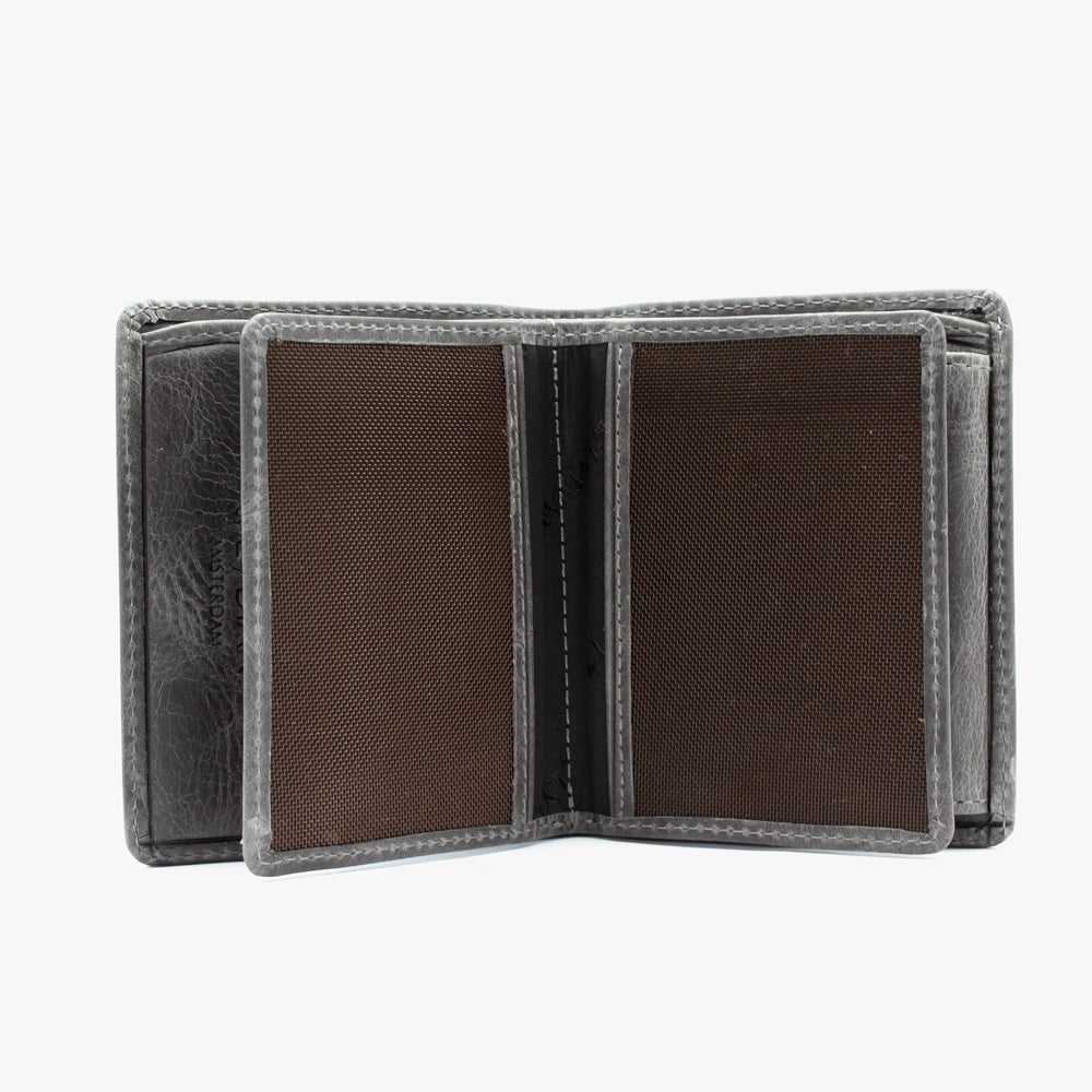 Portefeuille en cuir gris BLW703-G