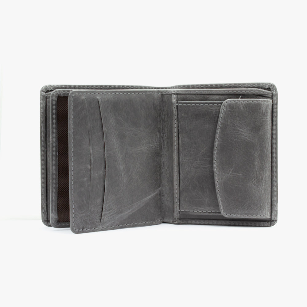 Portefeuille en cuir gris BLW703-G