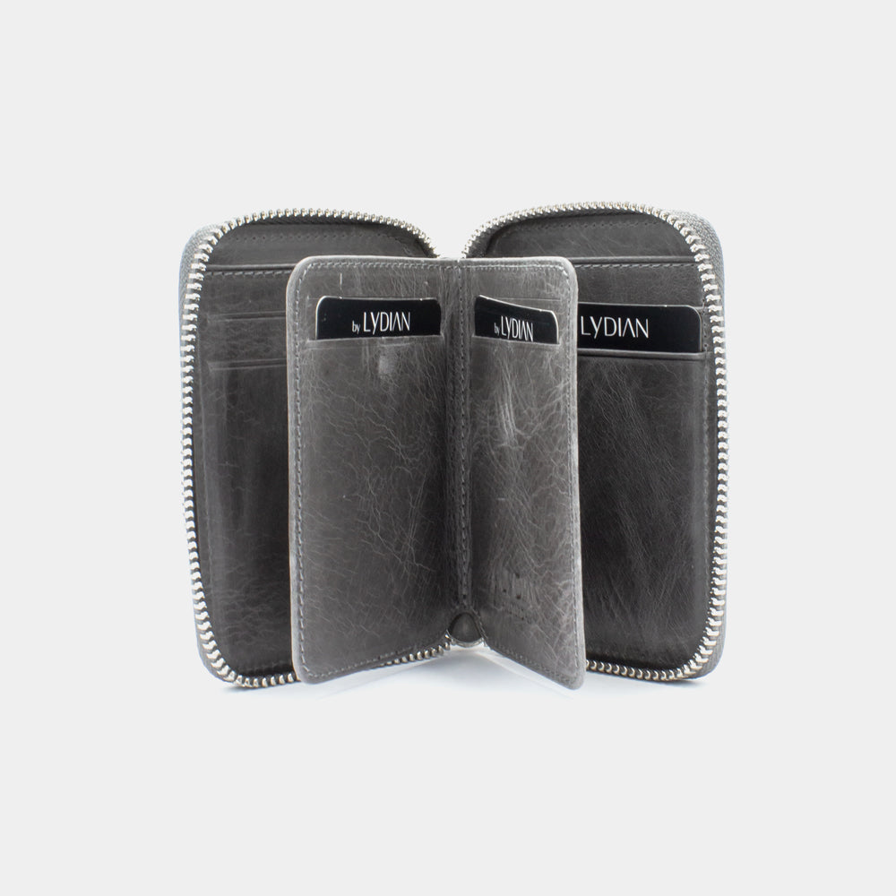 Portefeuille zippé en cuir BLW796-G