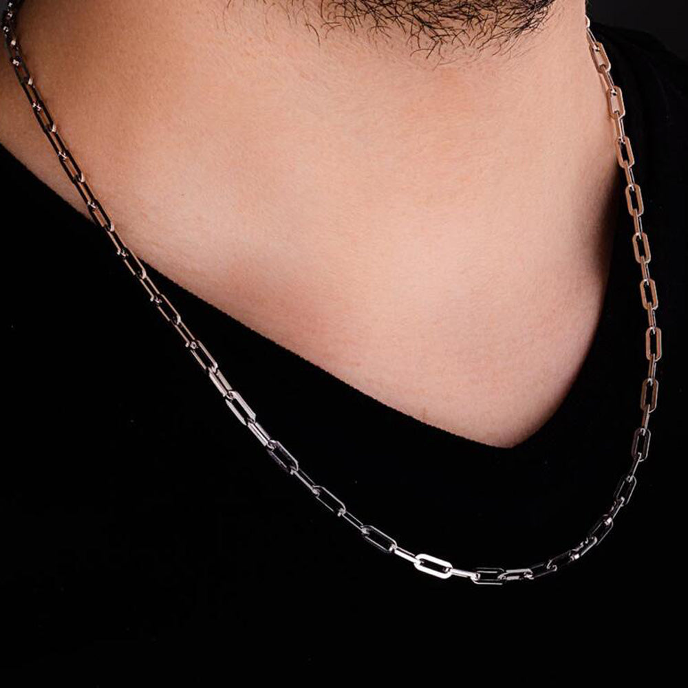Collier chaîne à maillons en argent pour hommes (55cm)