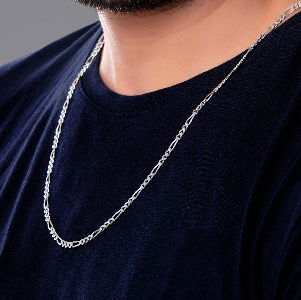 Chaine figaro argent homme 4 mm BLYDK301-A