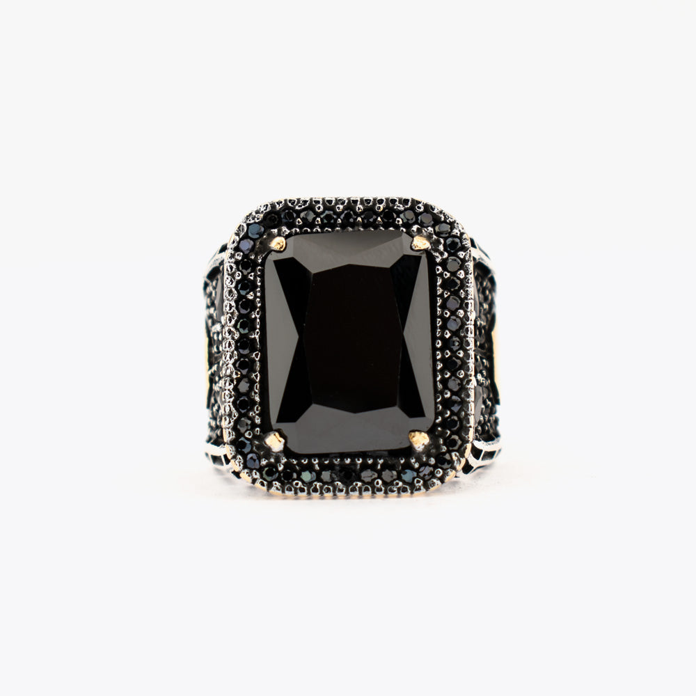 Bague pour homme avec pierre d'onyx