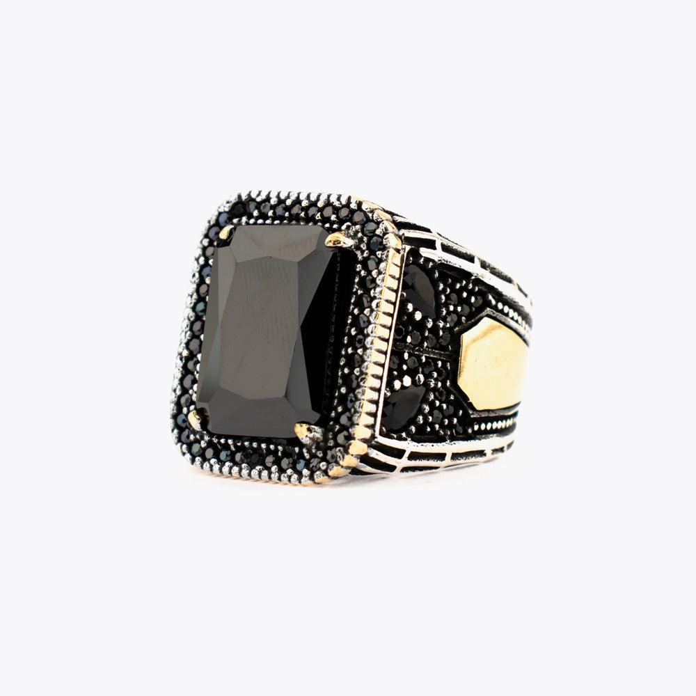 Bague pour homme avec pierre d'onyx