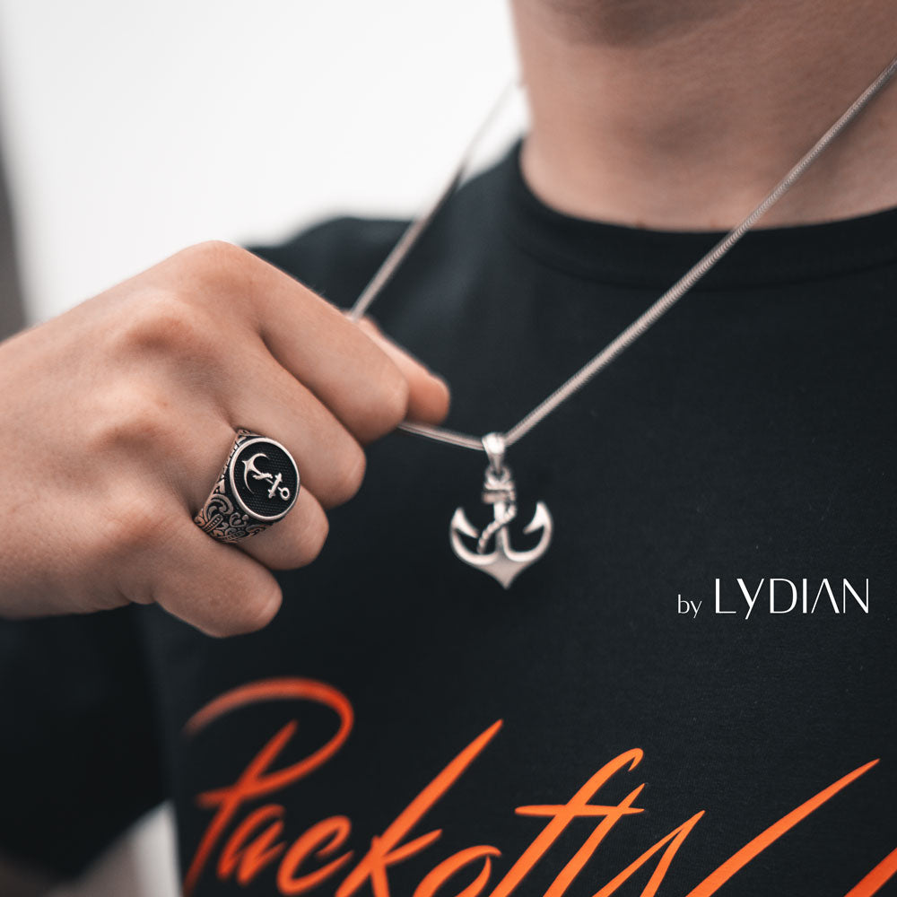 Par LYDIAN Collier en argent avec ancre BLYDK082