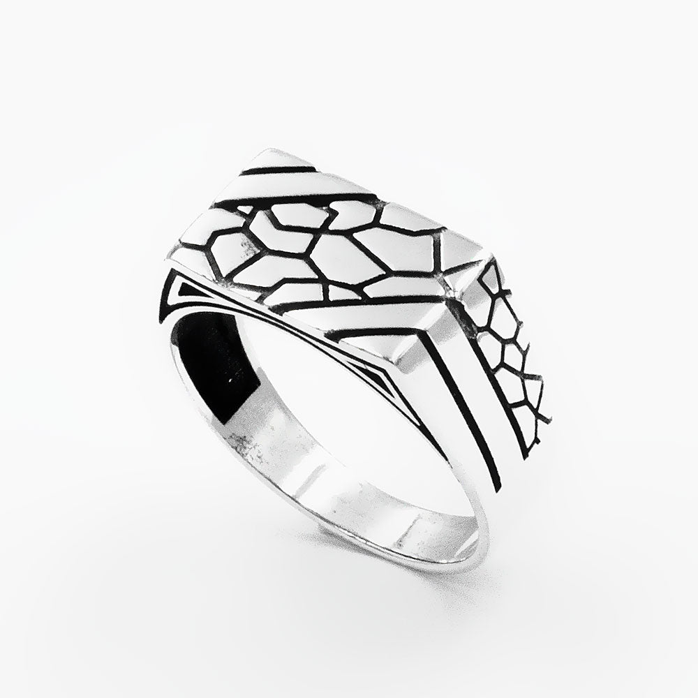 Chevalière Argent 925 Mur Homme ORT2006