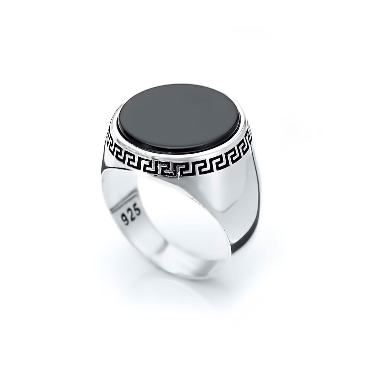 Chevalière Onyx Grecque ORTBL008