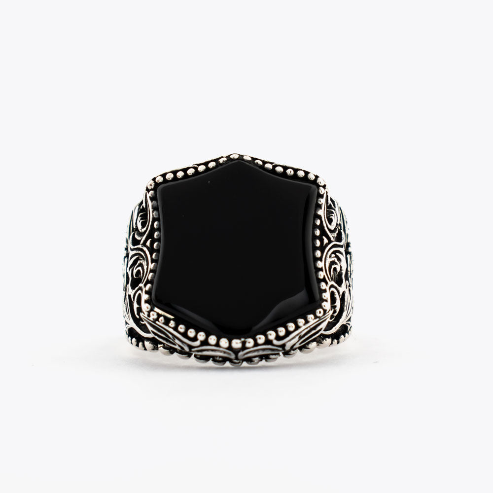 Bague pour homme en argent 925 avec pierre d'onyx ORTBL172