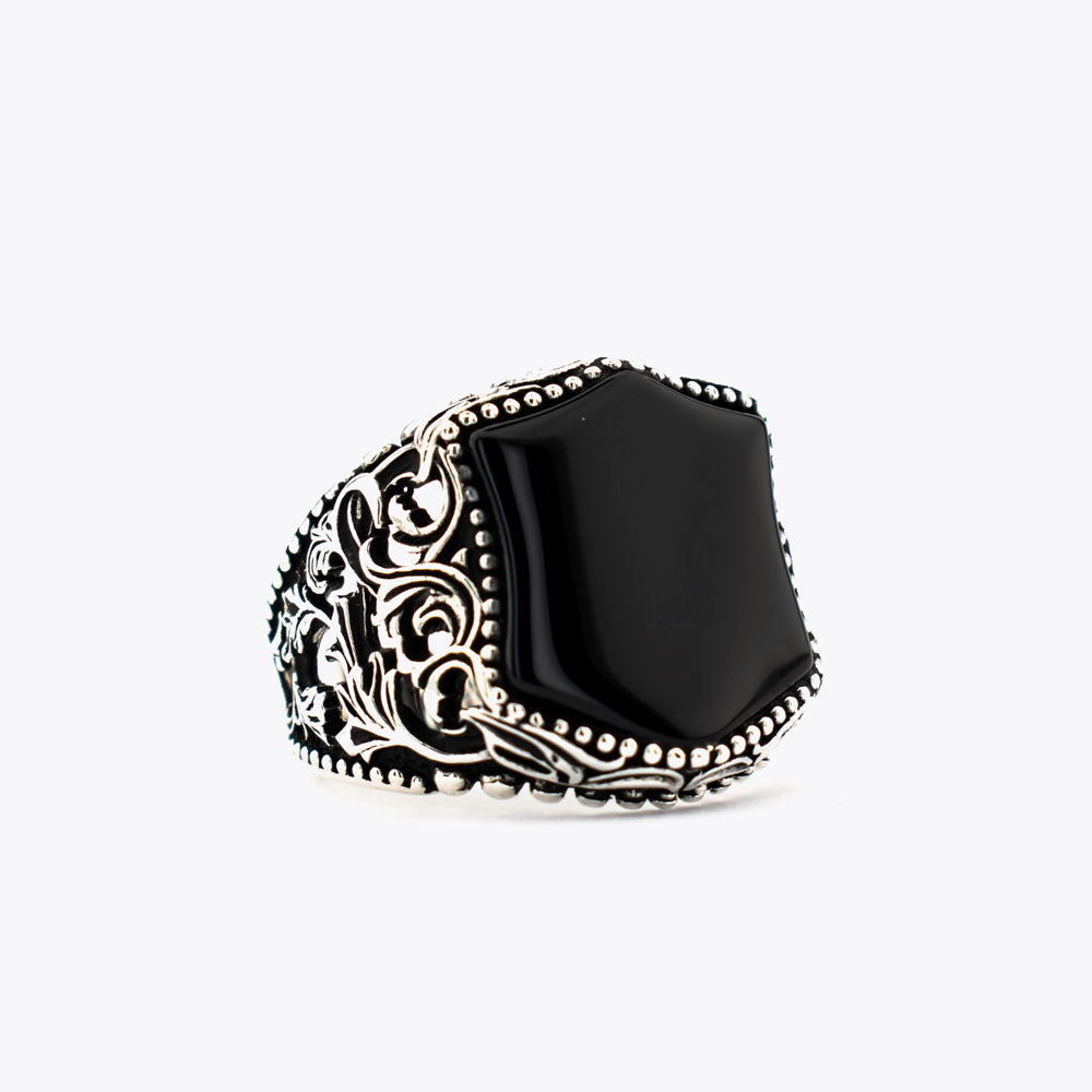 Bague pour homme en argent 925 avec pierre d'onyx ORTBL172