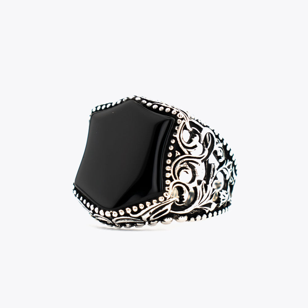 Bague pour homme en argent 925 avec pierre d'onyx ORTBL172
