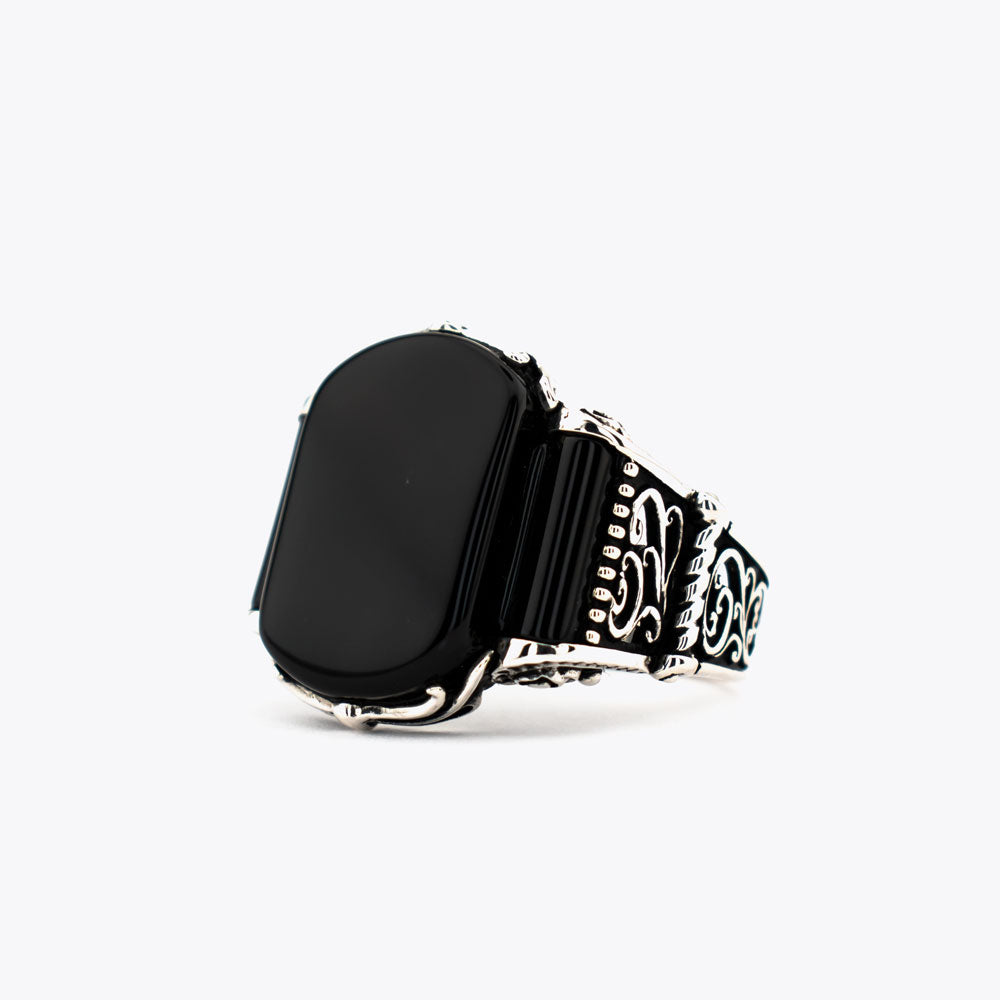 Bague pour homme en argent 925 avec pierre d'onyx ORTBL176