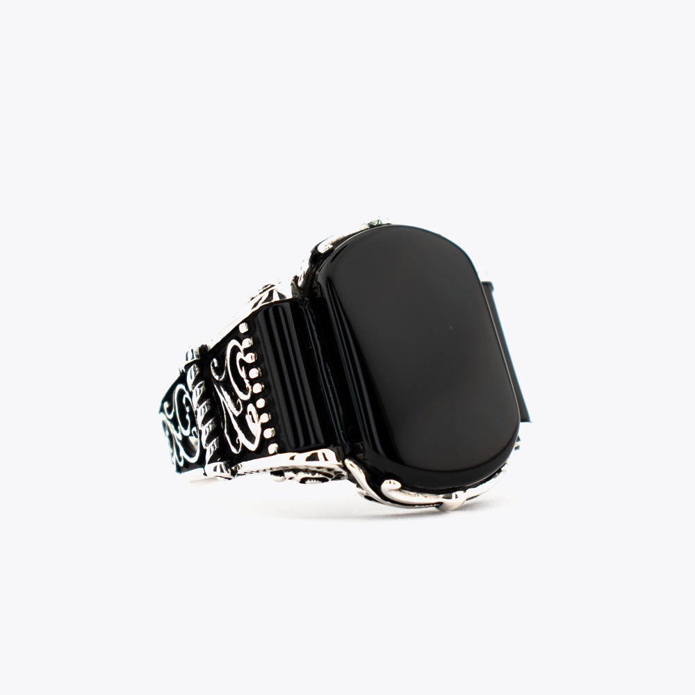Bague pour homme en argent 925 avec pierre d'onyx ORTBL176