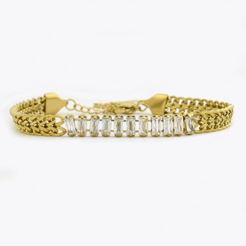 Bracelet avec pierres baguette
